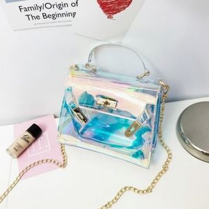 🦄 y2k Holographic Clear Transparent Locking Mini Purse 🦄